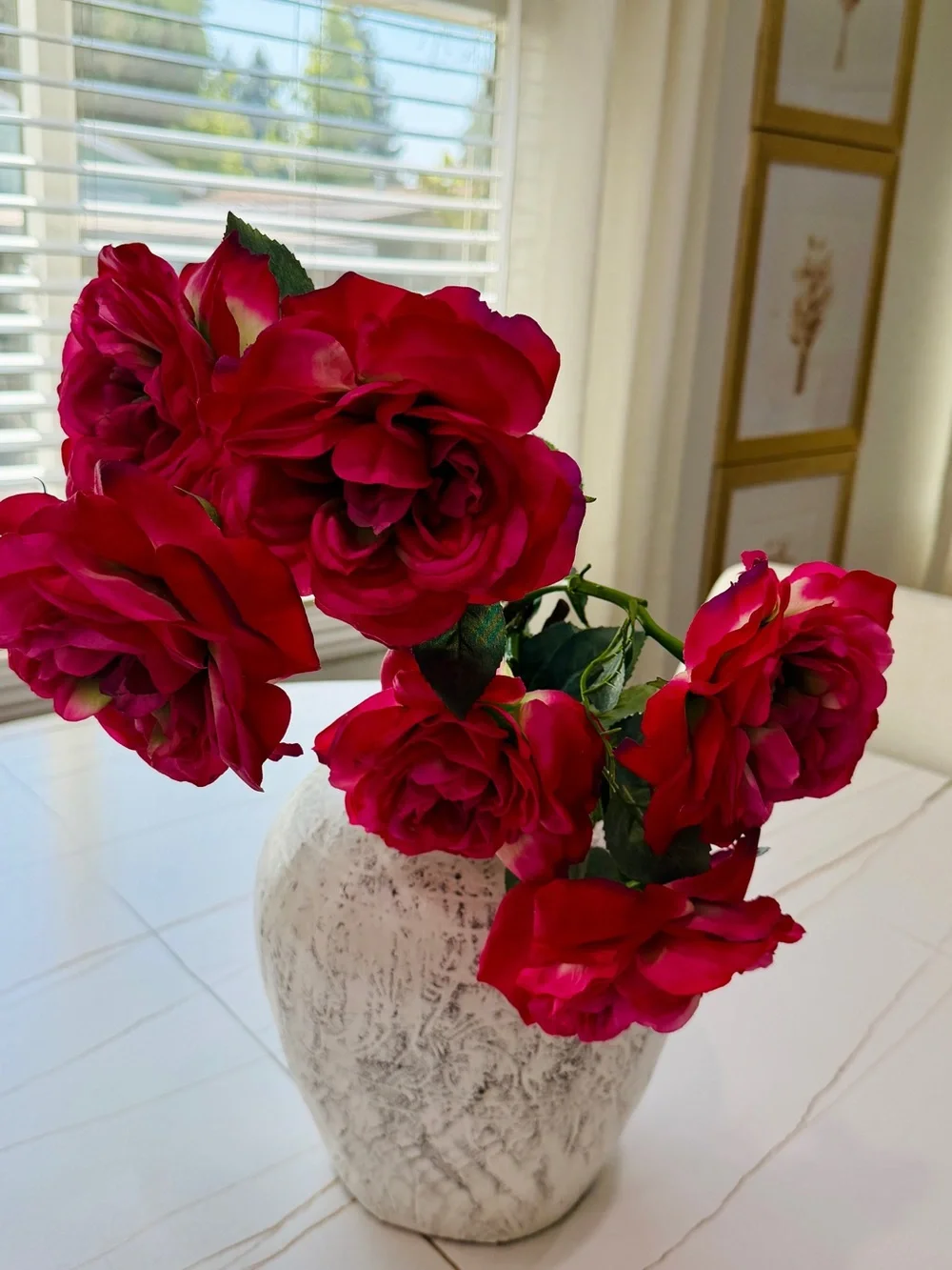 Faux Rose Stem Bouquet in Hot Pink - Home Accents